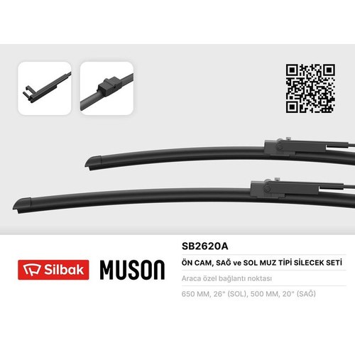 AEROTWİN SİLECEK 65 50 X2 FLATBLADE VOLVO C30 06> S40 05> S60 10> S80 06>V50 05>V70 07>V60 10> XC7