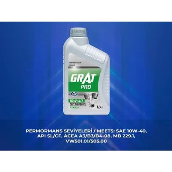 Motor Yağı (1 Lt) 10W40 GRAT 610401 Sentetik Motor Yağı (1 Lt) 10W40 GRAT 610401 Sentetik